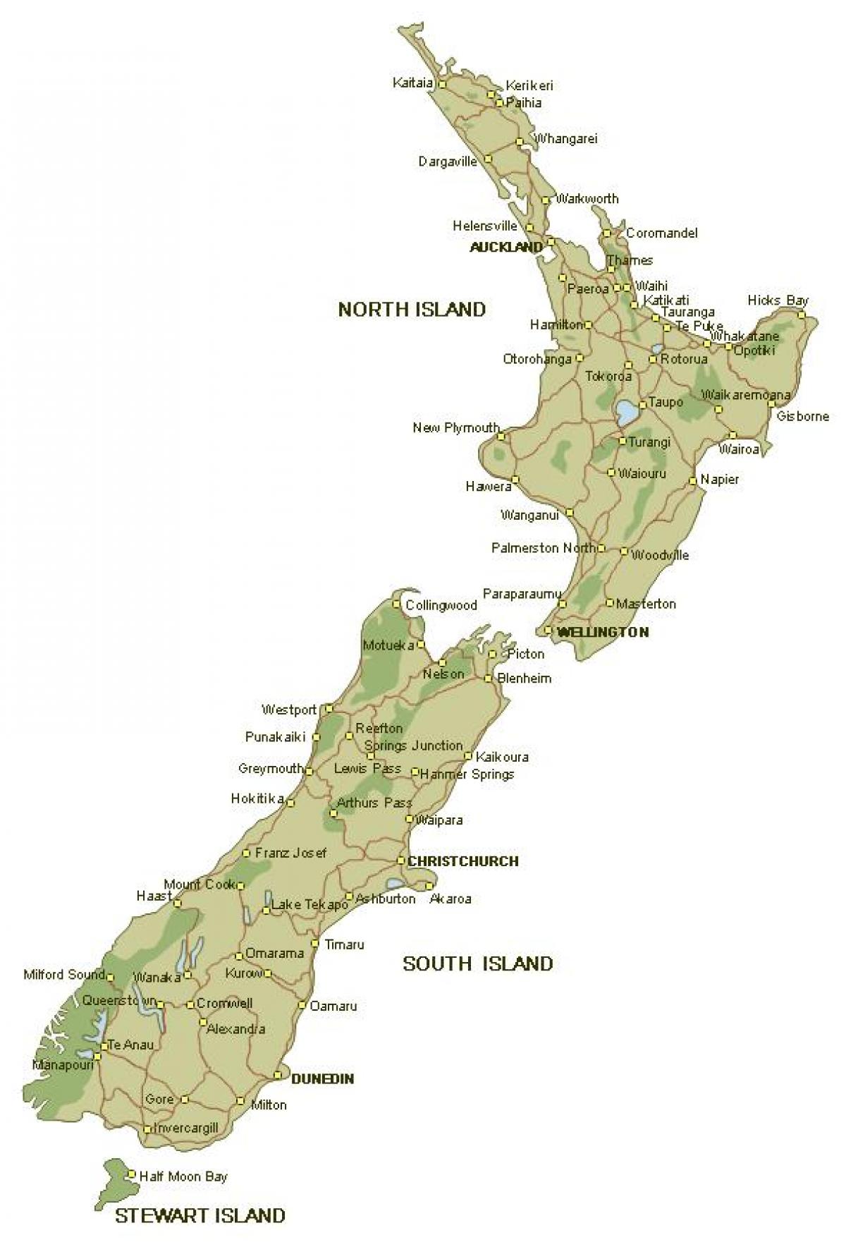 خريطة مفصلة نيوزيلندا