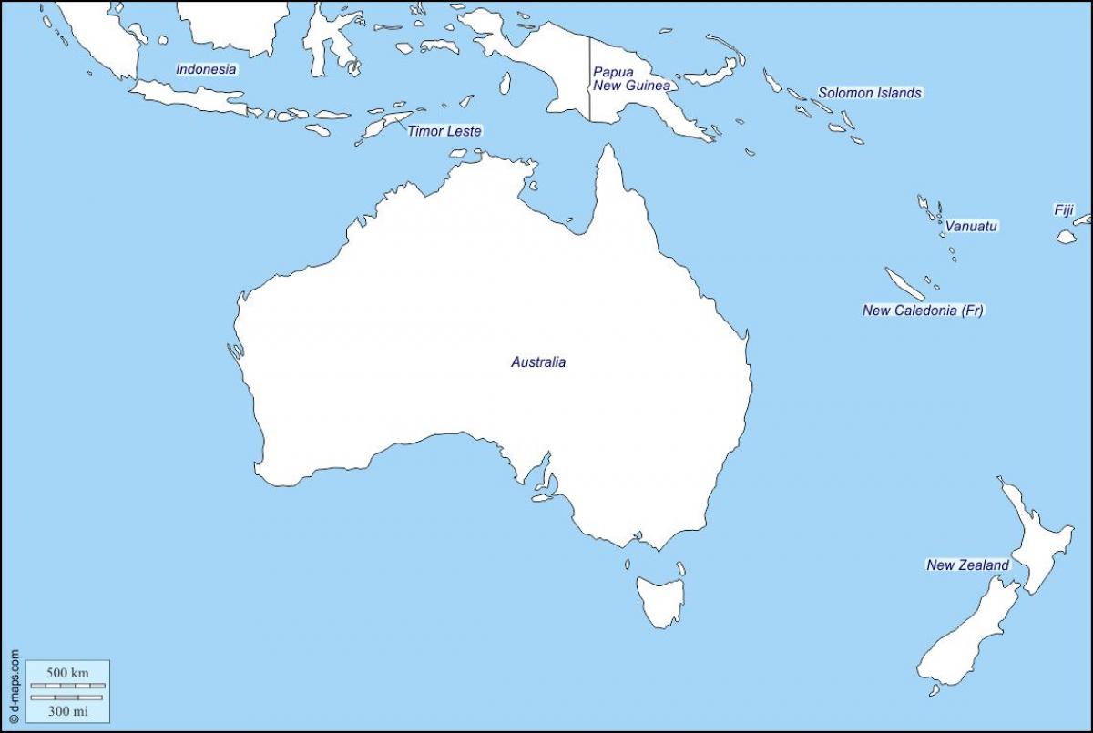 مخطط خريطة أستراليا ونيوزيلندا