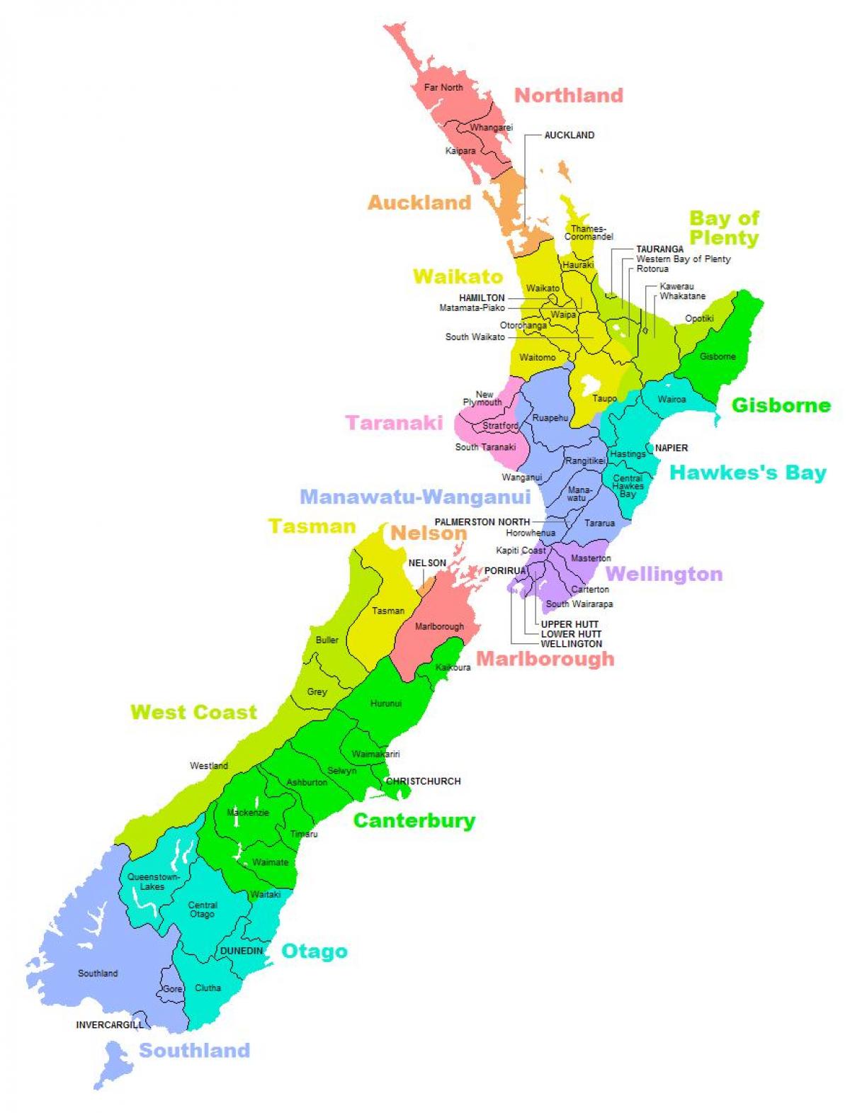 نيوزيلندا منطقة خريطة