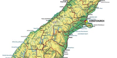 خريطة جنوب نيوزيلندا