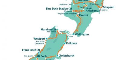نيوزيلندا مناطق الجذب السياحي خريطة