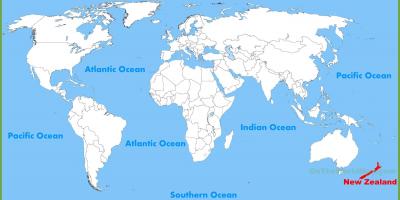 نيوزيلندا الموقع على خريطة العالم ، 